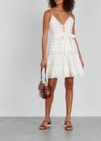 ZIMMERMANN Honour white fil coupé mini dress ~ effortlessly feminine summer dresses