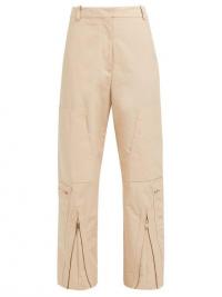 STELLA MCCARTNEY Zip-front cotton-blend trousers in pink