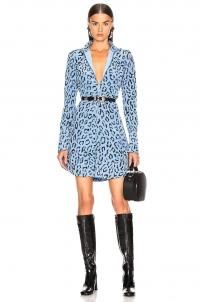 A.L.C. Marcella Dress Blue & Black / animal printed fashion