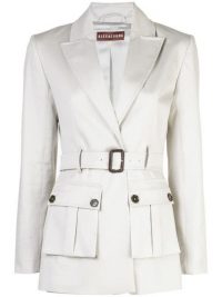 ALEXA CHUNG Jackie belted jacket in pale grey ~ safari style jackets