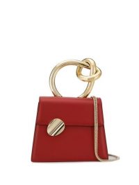 BENEDETTA BRUZZICHES leather tote bag in red ~ small knot handle bags