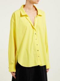 MARQUES’ALMEIDA Cuff-ring twisted-placket cotton-poplin shirt in yellow