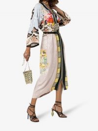 Etro Floral Print Patchwork Silk Blend Kaftan Dress ~ beautiful mixed prints