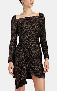 J. MENDEL Glitter-Embellished Velvet Minidress ~ glittering lbd