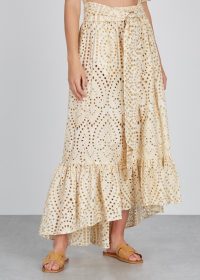 LISA MARIE FERNANDEZ Nicole eyelet-embroidered cotton skirt ~ cream summer vacation skirts