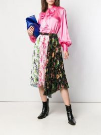 MSGM asymmetric floral print pleated skirt / mixed florals