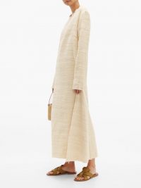 ALBUS LUMEN Petram long-sleeved cotton-blend dress ~ casual cream vacation dresses