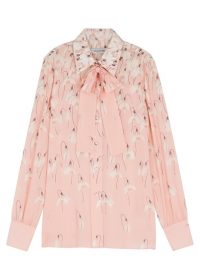 VALENTINO Light-pink snowdrop print silk blouse