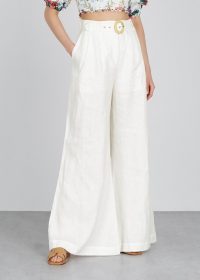 ZIMMERMANN Honour ivory wide-leg linen trousers ~ vintage style summer pants