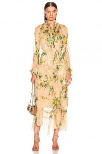 ZIMMERMANN Zippy Necktie Dress in Peach | Garden Floral / romance fashion / romantic / feminine