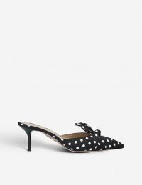 AQUAZZURA Deneuve 60 polka-dot mules black / white ~ monochrome vintage style mule