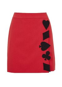 BOUTIQUE MOSCHINO Red appliquéd mini skirt ~ wrap effect skirts