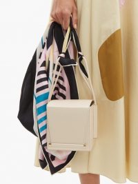 ROKSANDA Box scarf-strap cream leather cross-body bag