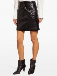 ISABEL MARANT Chaz quilted black-leather mini skirt