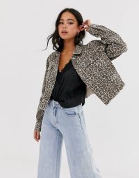 Free People cheetah printed denim jacket ~ wild animal prints