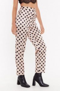 NASTY GAL I’ve Spot Talent Satin Pants Peach