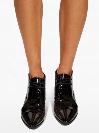 SAINT LAURENT Jonas black patent-leather ankle boots ~ high-shine booties