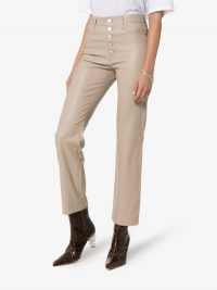 Joseph Coffee Den Buttoned Cropped Leather Trousers ~ luxe pants