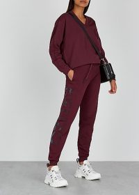 KENZO Bordeaux logo-appliquéd cotton sweatpants ~ luxe joggers