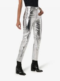 Ksubi Dreams High Waist Leather Trousers in Silver ~ silver pants