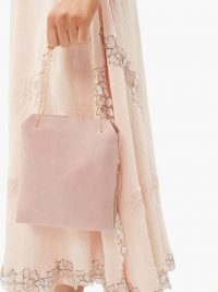 THE ROW Lunch Bag pink suede clutch ~ luxe chain handle bag