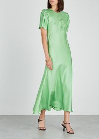 MAGGIE MARILYN It’s Up To You green silk dress ~ vintage style clothing ~ fluid fabrics