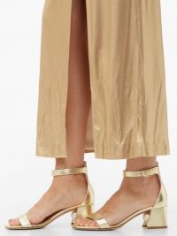 NICHOLAS KIRKWOOD Miri pearl-heel ankle strap sandals in gold