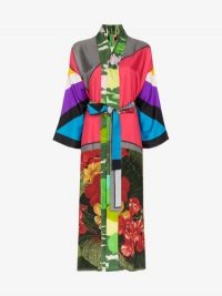 Rianna + Nina Panelled Floral Print Silk Kimono / mixed print kimonos