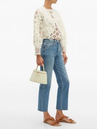 SEA Rosalie ivory guipure-lace blouse