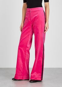 SERENA BUTE Camilla pink velvet trousers ~ bright side stripe pants