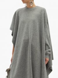 MAISON MARGIELA Single-sleeve grey wool poncho ~ chic and stylish ponchos