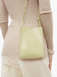 JIL SANDER Small pastel-green leather cross-body bag