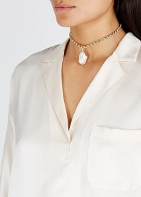 WALD BERLIN Le Chic 18kt gold-plated choker ~ large water pearl pendant chokers