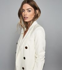 REISS ALEIDA DOUBLE BREASTED BLAZER OFF WHITE