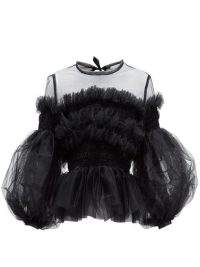 MOLLY GODDARD Arlo balloon-sleeve tulle top