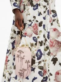 ERDEM Beaded Mikado-silk cross-body bag ~ light-pink beaded event bags