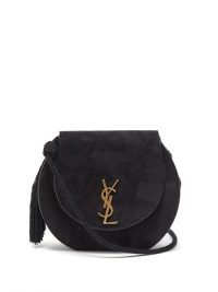 SAINT LAURENT Demi Lune black-suede shoulder bag