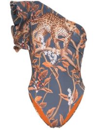 JOHANNA ORTIZ Indonesian Desire printed one-shoulder swimsuit