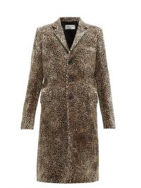 SAINT LAURENT Leopard-print single-breasted velvet coat