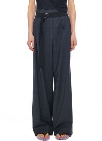 Tibi MENSWEAR WINDOWPANE STELLA PANT grey multi ~ chic baggy trousers