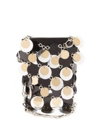 PACO RABANNE Mini 1969 paillette-embellished cross-body bag ~ metallic vintage style crossbody bags