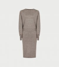 REISS MITZY KNITTED BATWING DRESS GREY ~ effortlessly stylish clothing