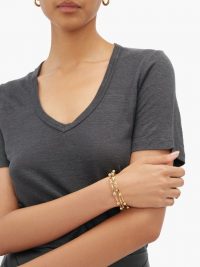 ISABEL MARANT Set of three ball-stud brass bangles