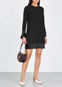 VICTORIA, VICTORIA BECKHAM Black crepe shift dress ~ chic lbd