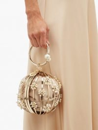 ROSANTICA BY MICHELA PANERO Yoko Ono floral-caged clutch bag ~ beautiful metallic bags