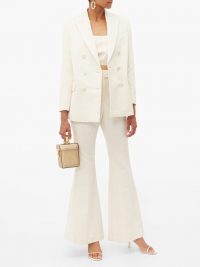 RACIL Ziggy flared cotton-blend moiré trousers ~ chic cream flares