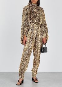 ZIMMERMANN Espionage leopard-print silk jumpsuit / high neck jumpsuits