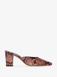 Aeyde Pink Signe 80 Snake Print Mules