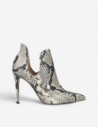 ALDO Amilmathien snake print leather ankle boots / side cut-out booties