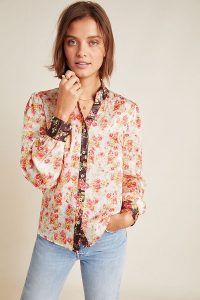 Hemant & Nandita Fatima Floral Blouse Red Motif